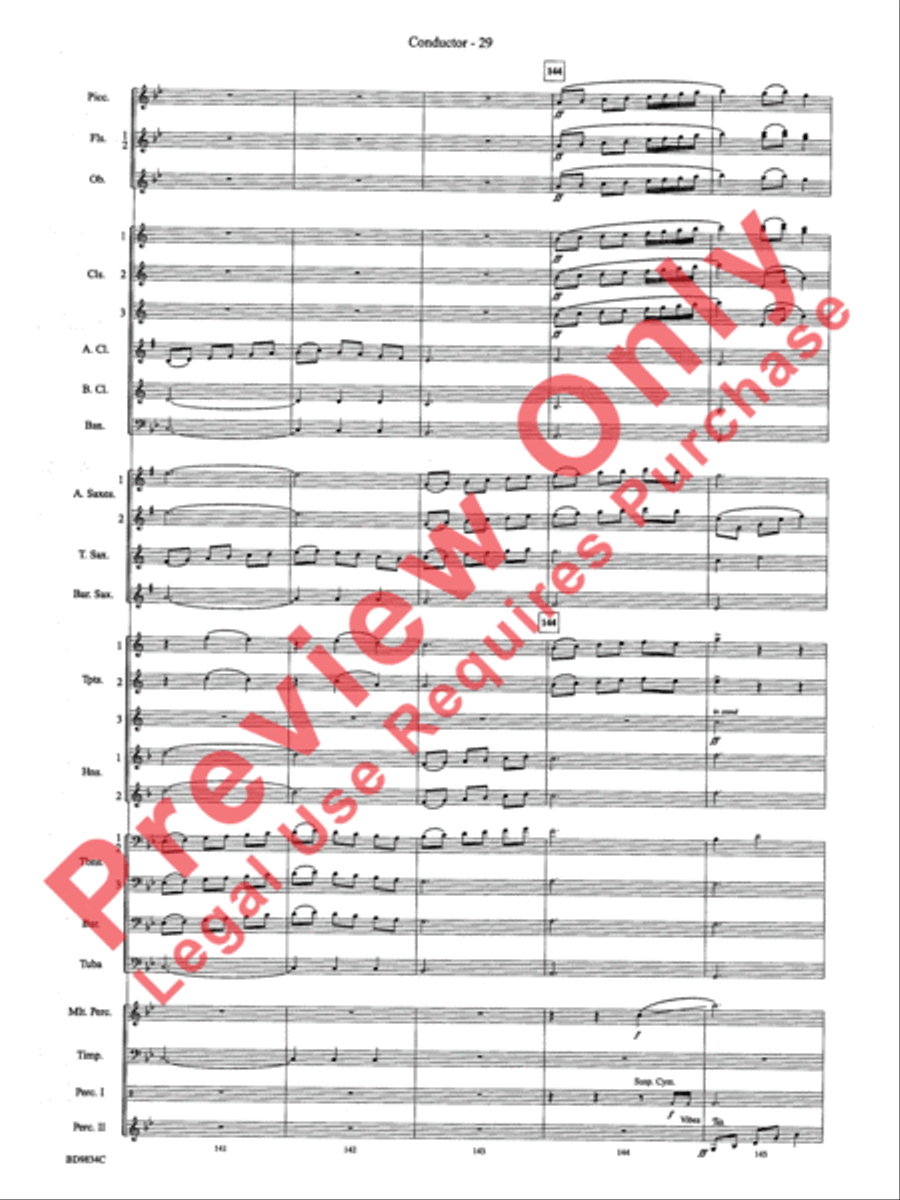 Fantasia for Christmas (based on The Ukrainian Bell Carol) Concert Band scores gallery preview page 32