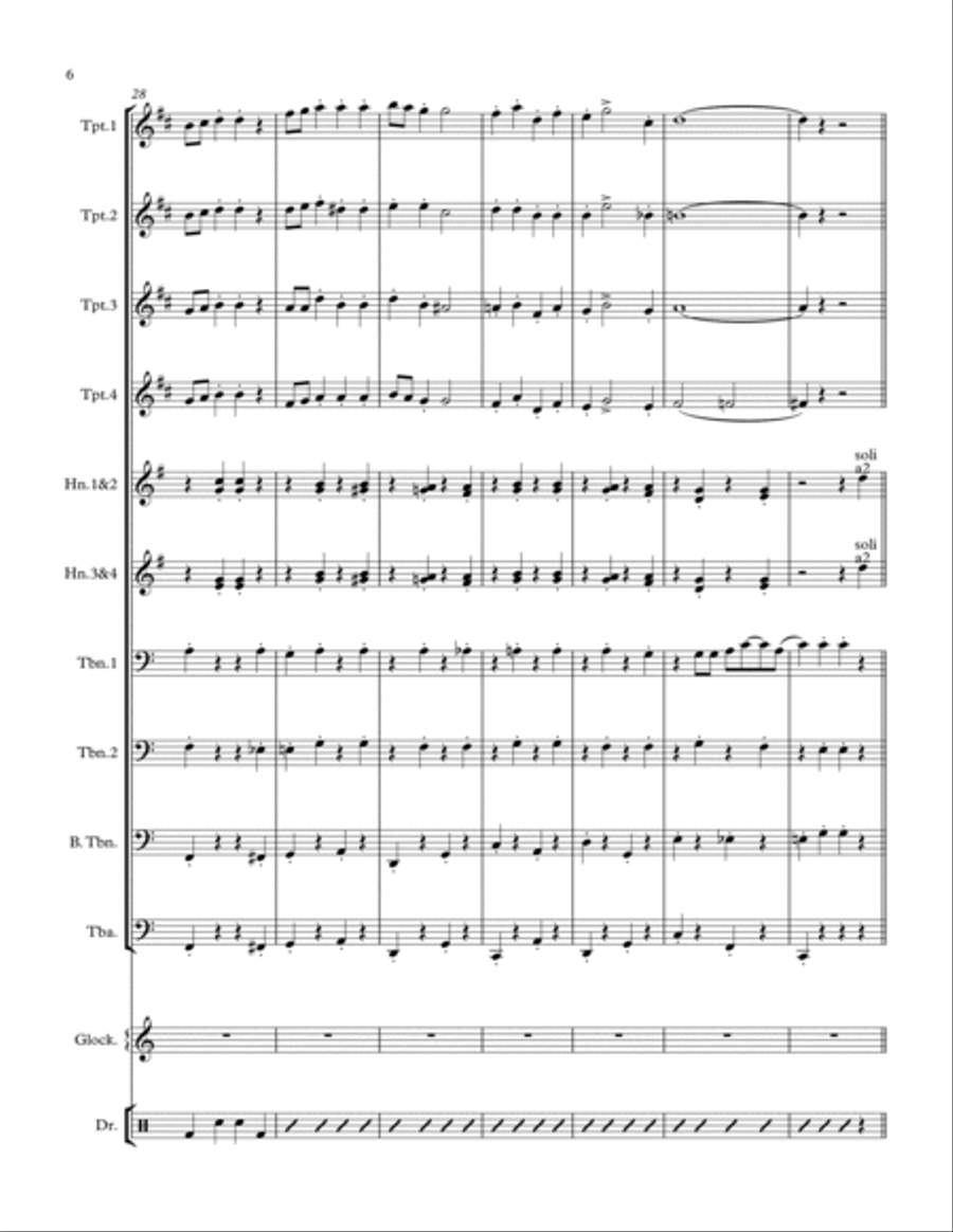 Santa Claus Is Comin' To Town Brass Ensemble scores gallery preview page 6