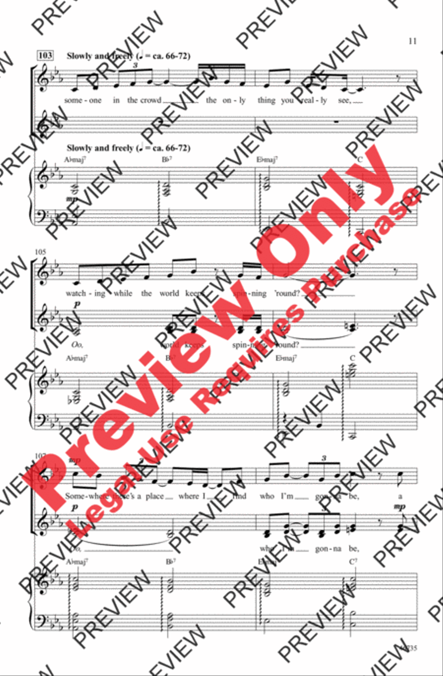 Someone in the Crowd by Pasek and Paul SSAA - Sheet Music page 11