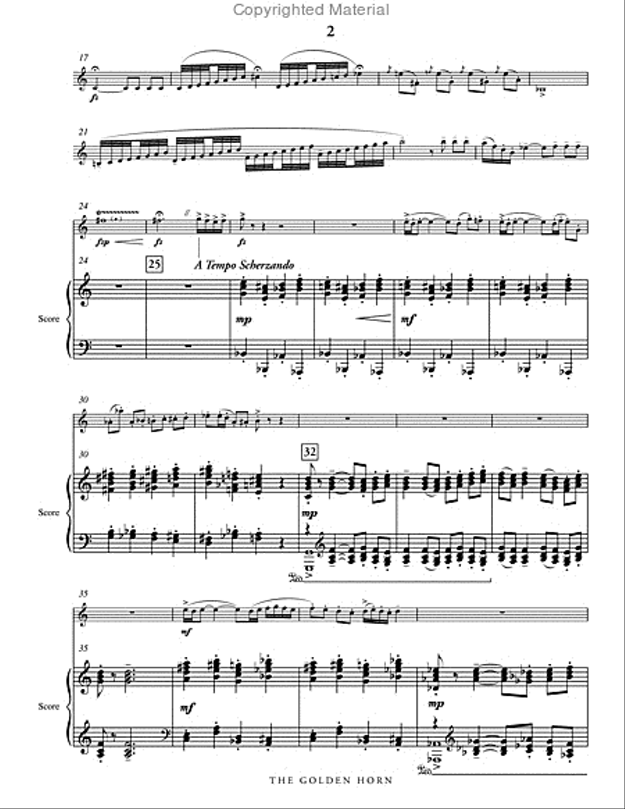 Golden Horn, The (piano reduction) Horn scores gallery preview page 3