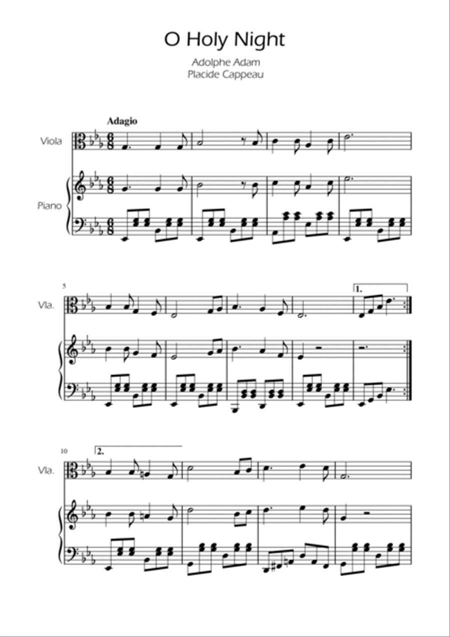 O Holy Night - Viola w/ Piano Viola scores gallery preview page 3