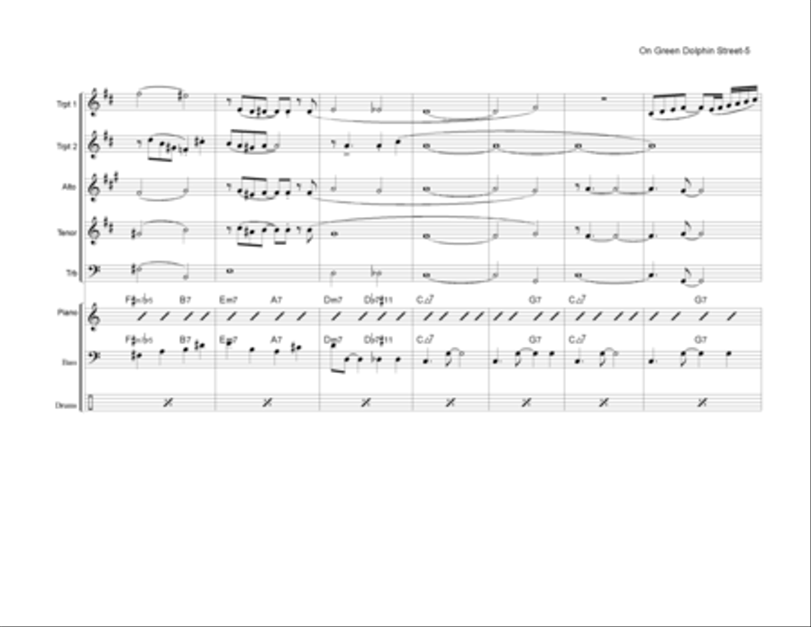 On Green Dolphin Street Jazz Ensemble scores gallery preview page 6