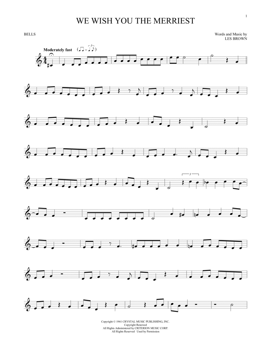 We Wish You The Merriest Glockenspiel scores gallery preview page 1