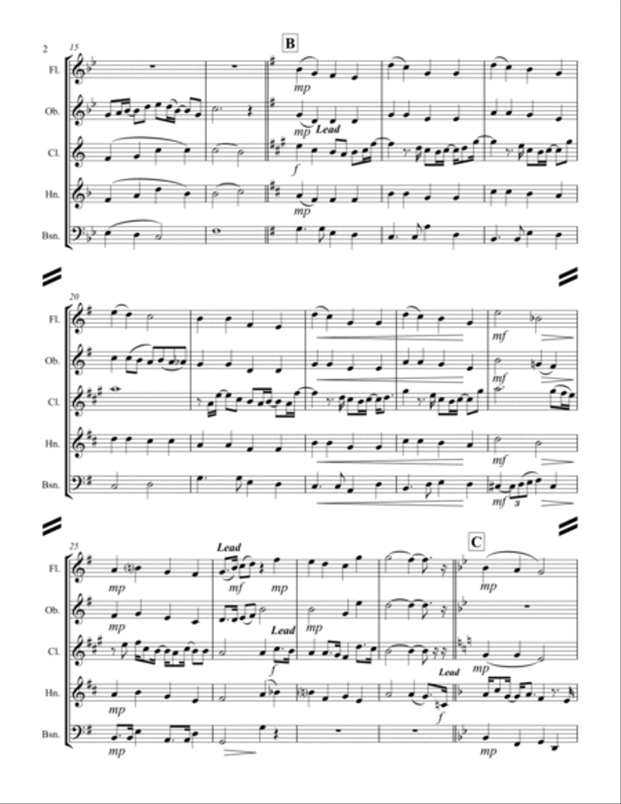 Grown-Up Christmas List Woodwind Quintet scores gallery preview page 3