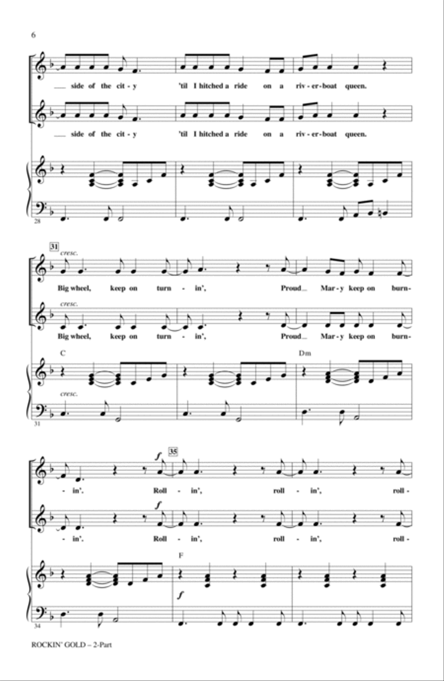 Rockin' Gold (Medley) 2-Part scores gallery preview page 4