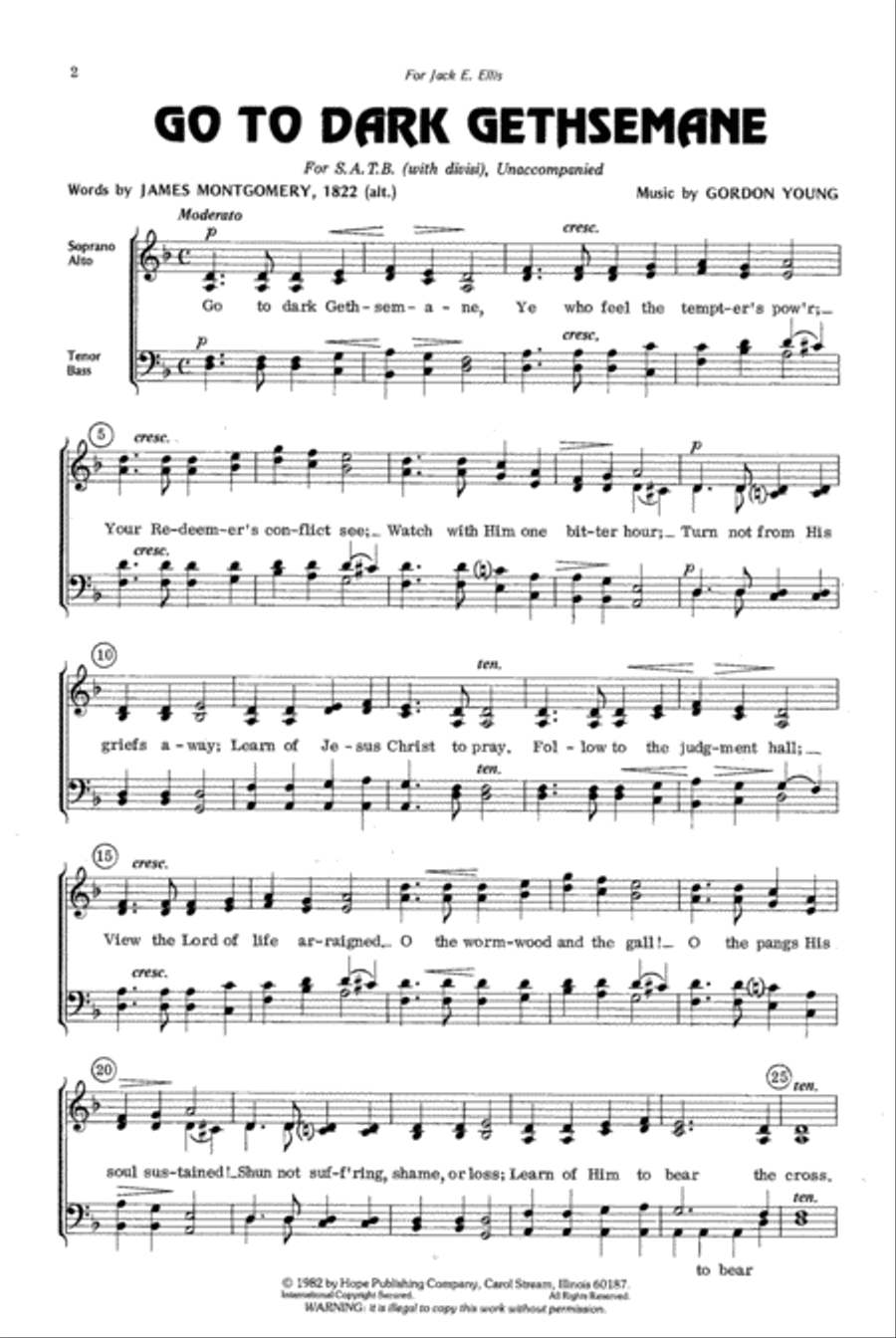 Go to Dark Gethsemane 4-Part scores gallery preview page 2