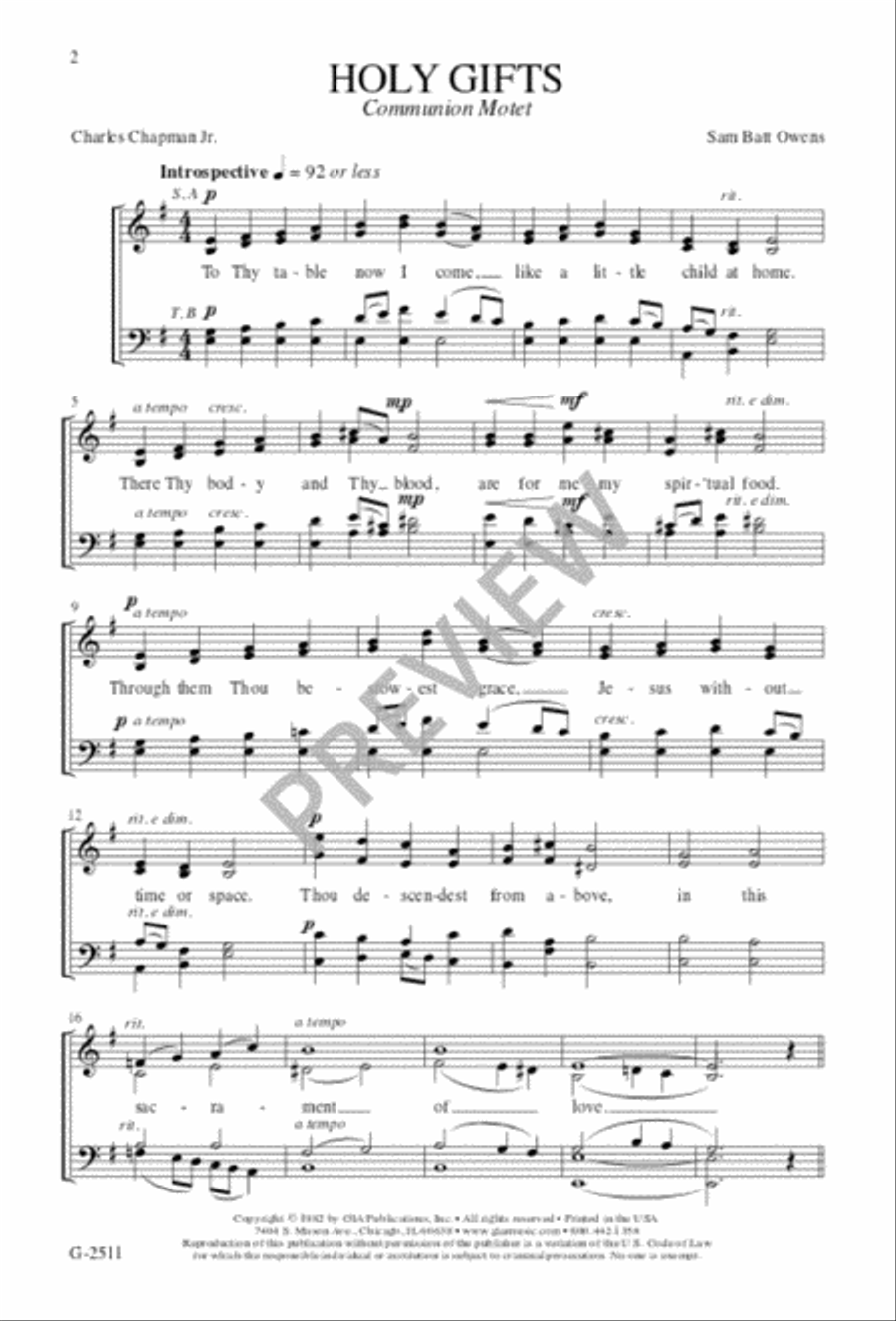 Holy Gifts 4-Part scores gallery preview page 3