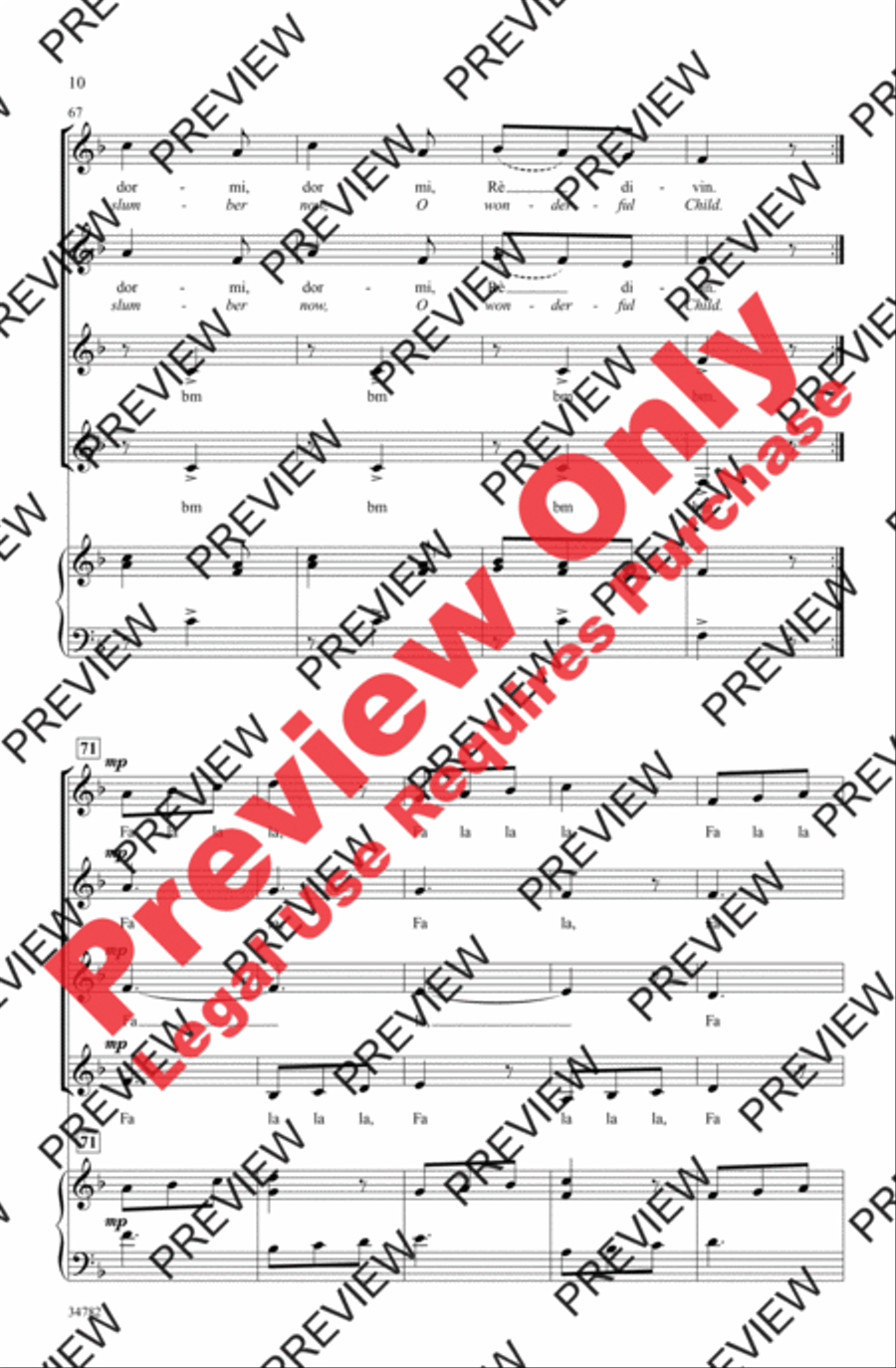 Dormi, Dormi, O Bel Bambin Women's Choir scores gallery preview page 9