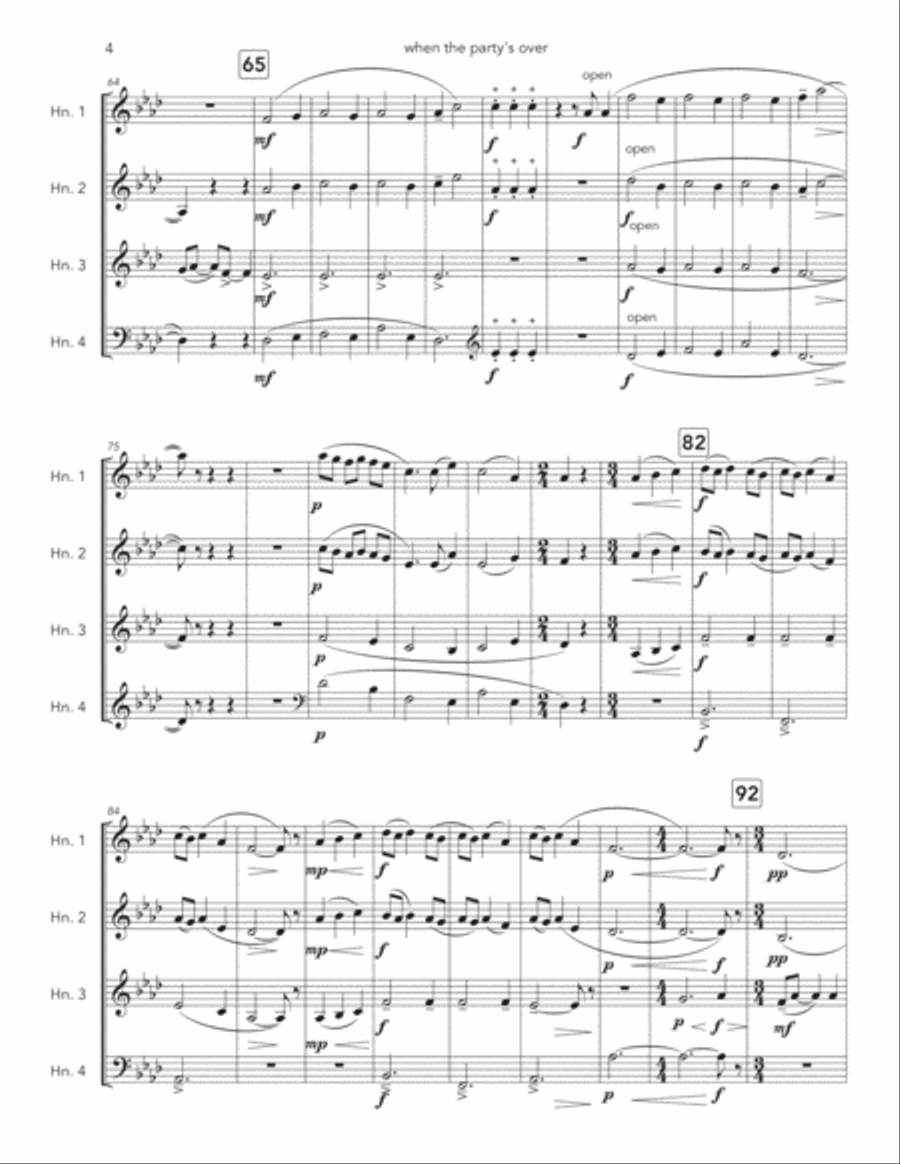 When The Party's Over Horn Solo scores gallery preview page 4