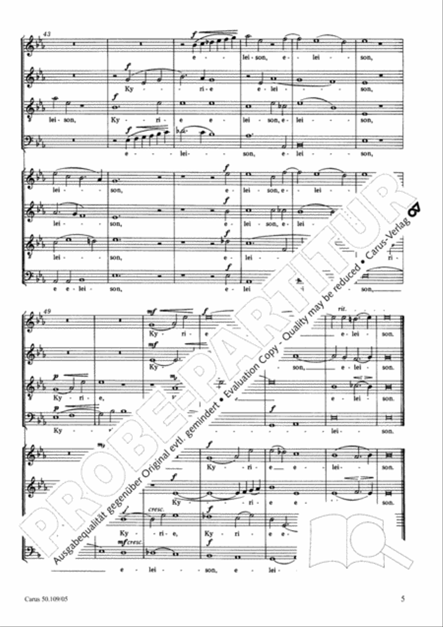 Mass in E flat major (Messe in Es) 4-Part scores gallery preview page 6