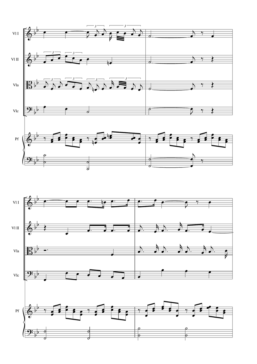 CLASSICAL MASTERPIECES for String Quartet - With parts - Volume 2nd - Look inside String Quartet scores gallery preview page 6