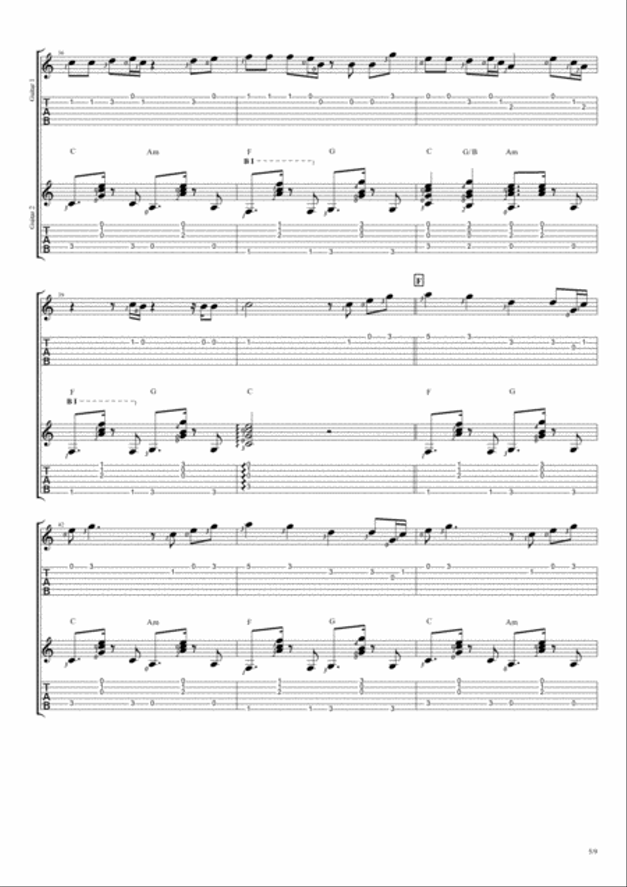 All Falls Down Guitar Tablature scores gallery preview page 5