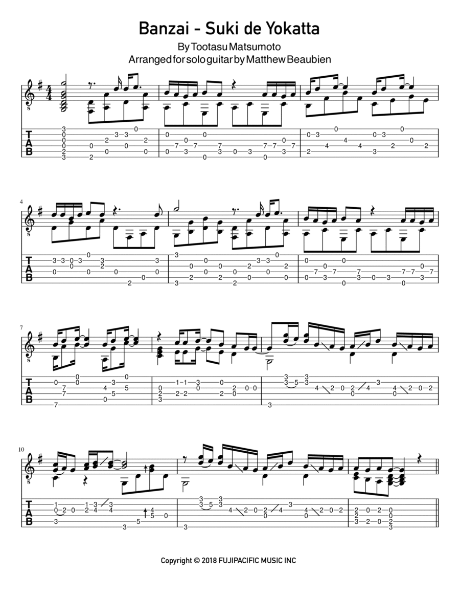Banzai Acoustic Guitar scores gallery preview page 1