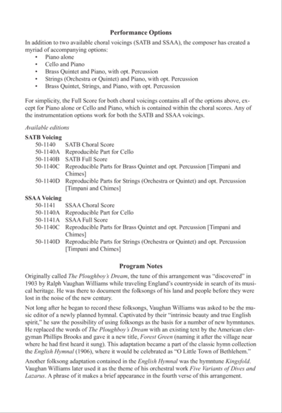 O Little Town of Bethlehem 4-Part scores gallery preview page 2