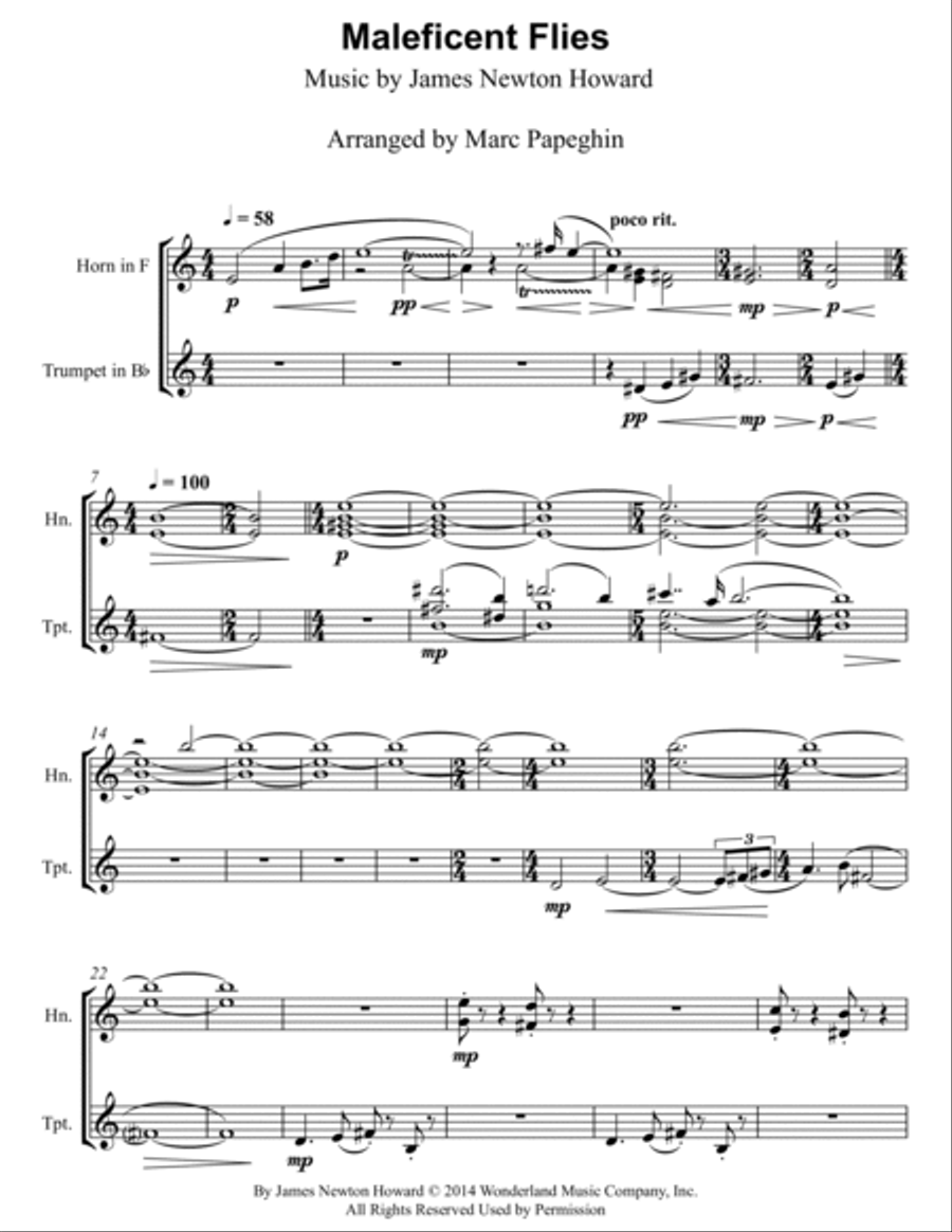Maleficent Flies Brass Duet scores gallery preview page 2