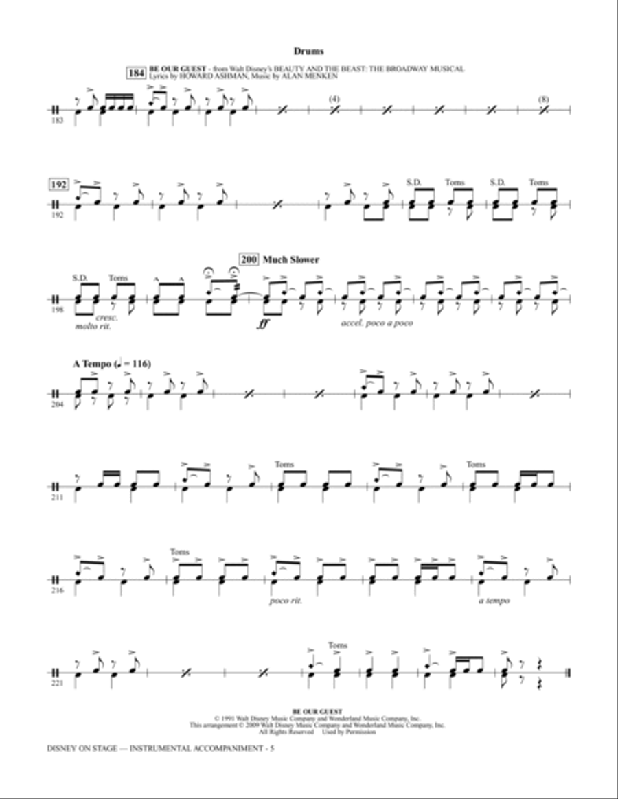 Disney On Stage (Medley) - Drums Choir scores gallery preview page 4