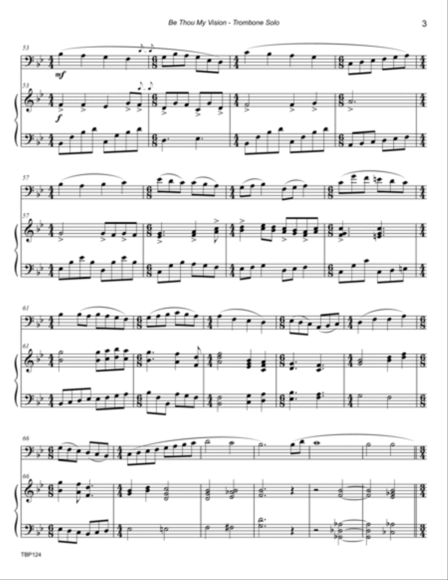 BE THOU MY VISION - TROMBONE SOLO with Piano Accompaniment Piano scores gallery preview page 3