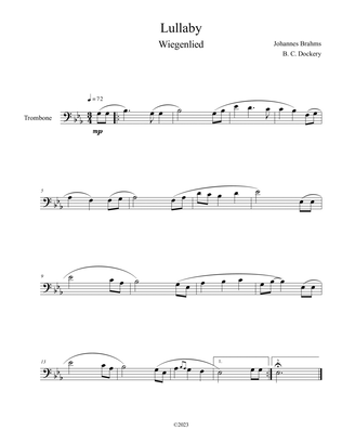 Book cover for Brahms's Lullaby (Trombone Solo)