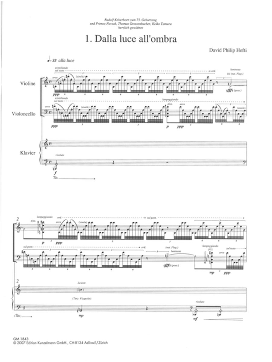 Schattenspie(ge)l, Trio for violin, cello and piano