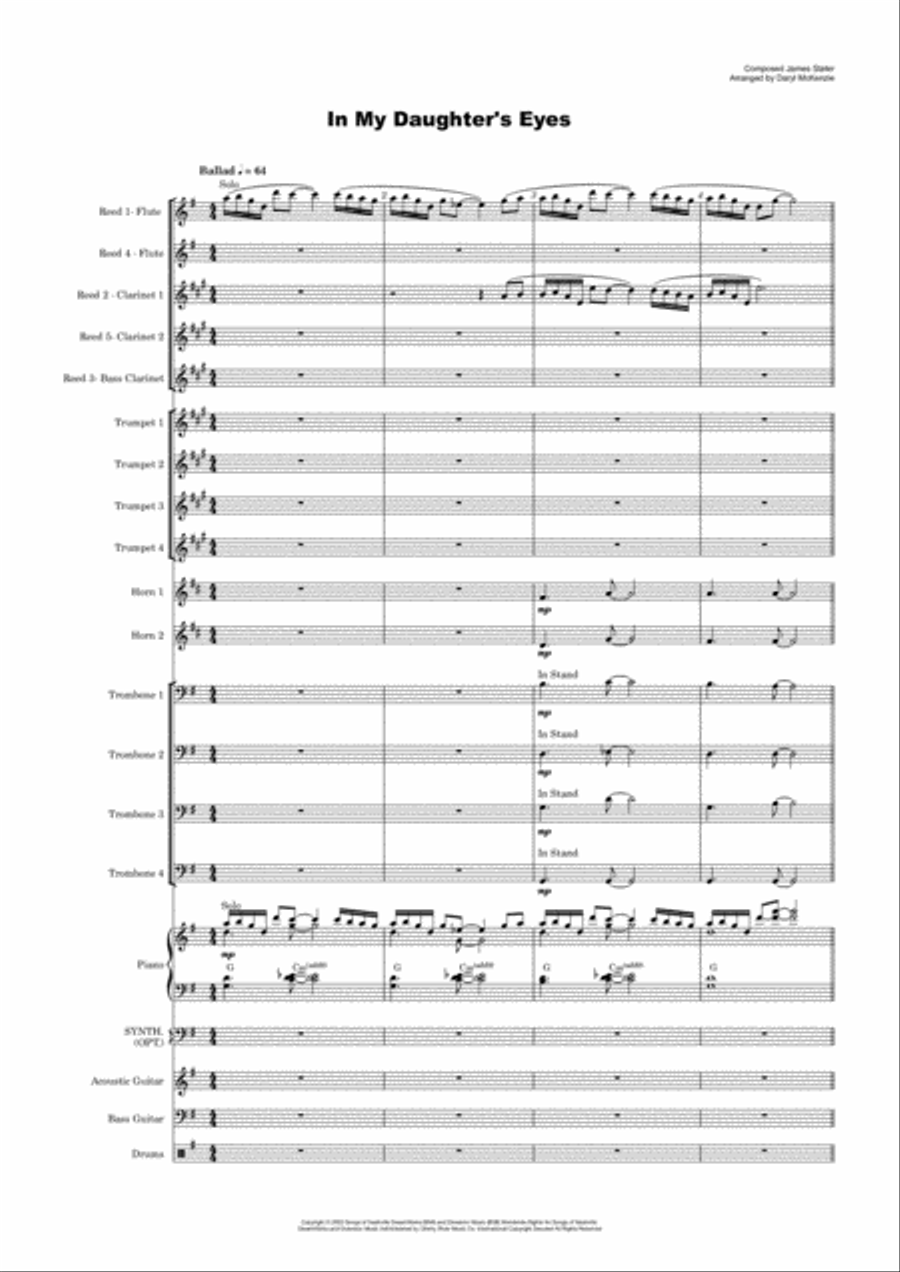 In My Daughter's Eyes Bass Clarinet scores gallery preview page 1