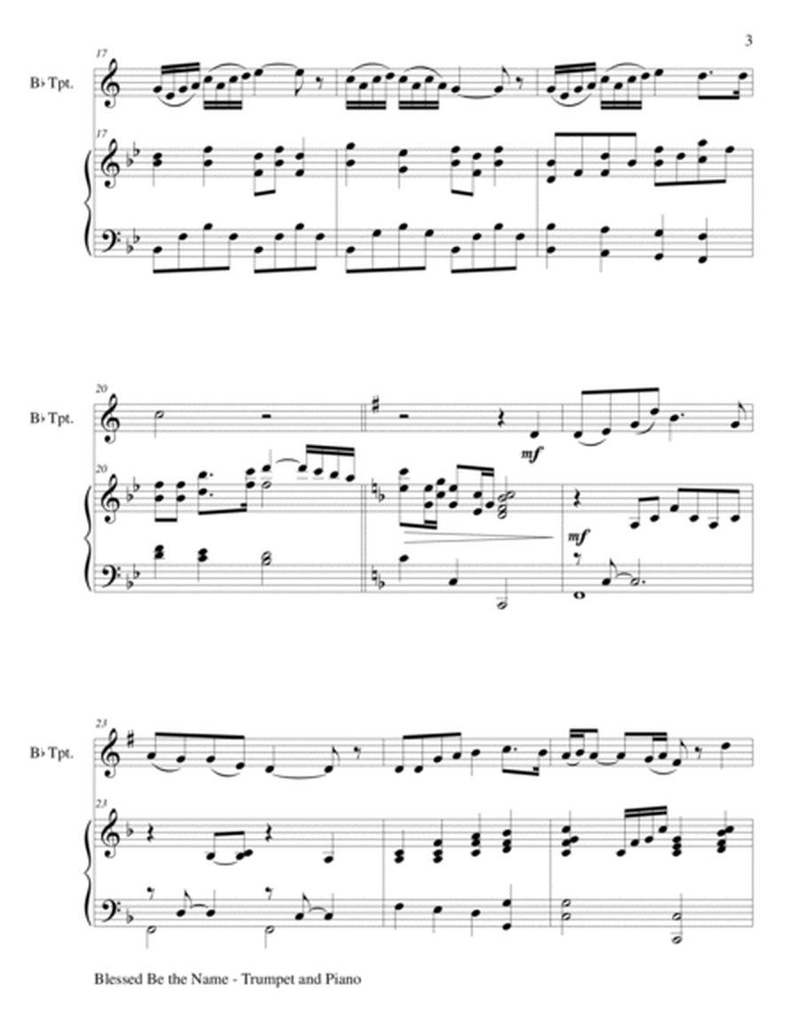 BLESSED BE THE NAME (Duet – Bb Trumpet and Piano/Score and Parts) image number null