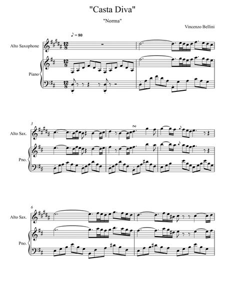 Vincenzo Bellini - Casta Diva - Norma (Alto Saxophone Solo) image number null