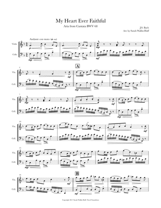 Bach's My Heart Ever Faithful (Violin & Cello)