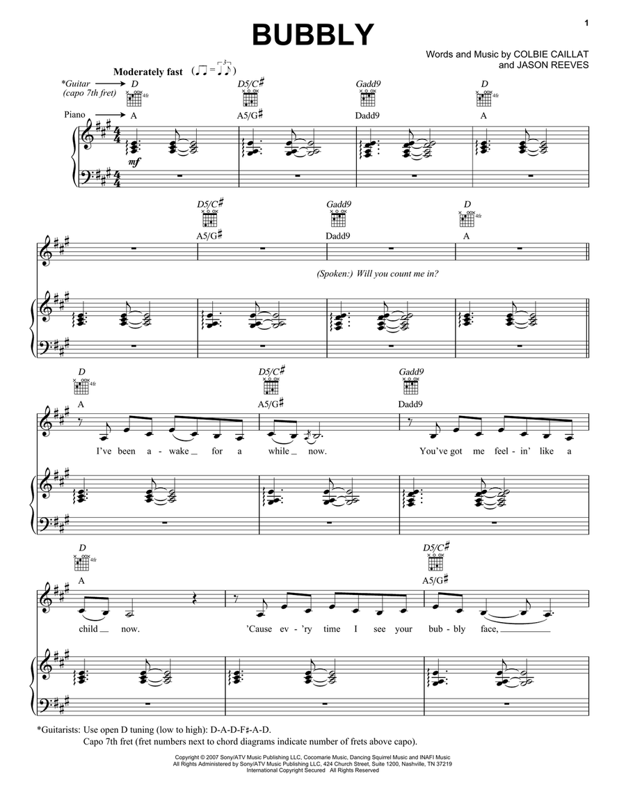 Bubbly Acoustic Guitar scores gallery preview page 1
