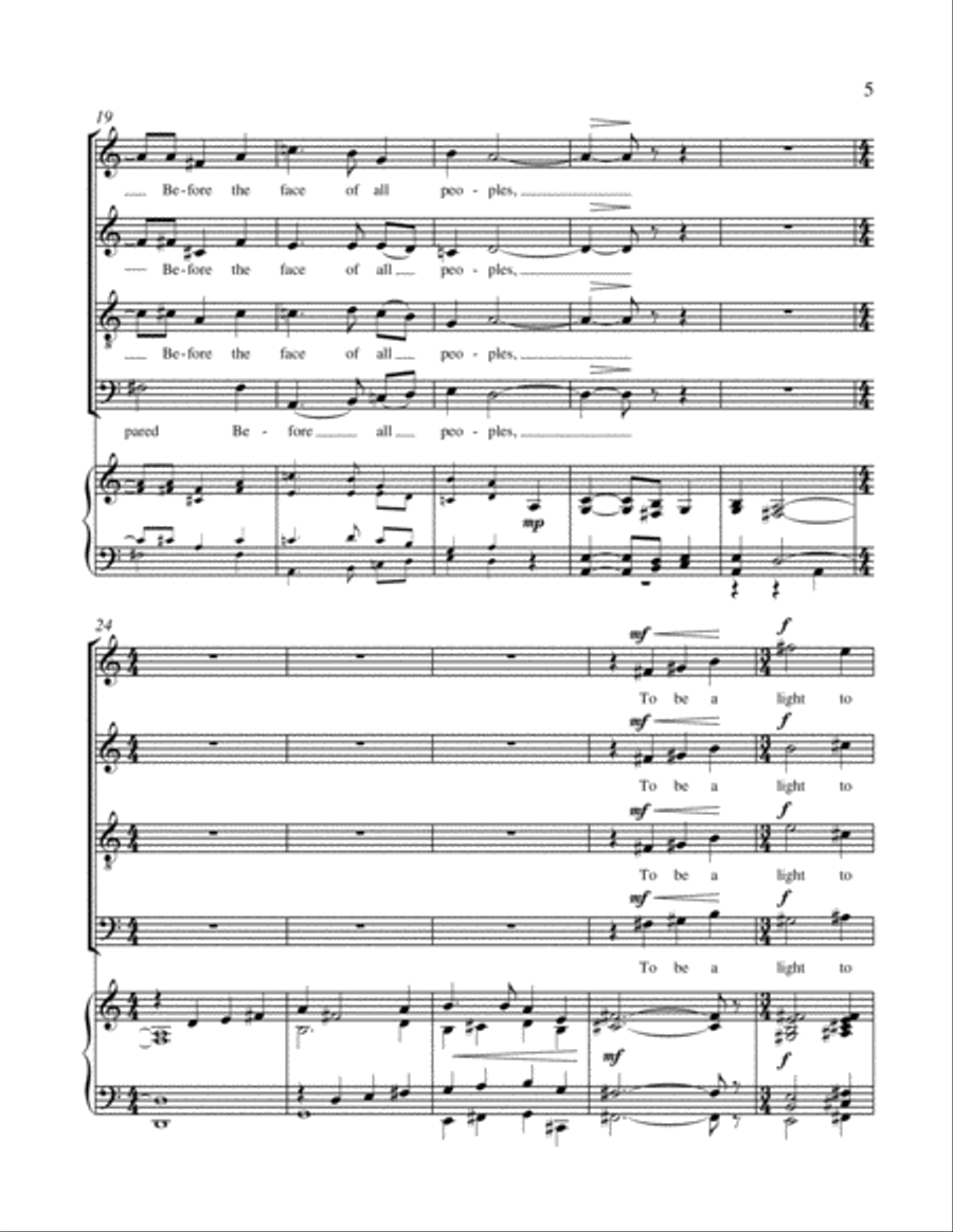 Nunc Dimittis (Now Let Thy Servant Depart in Peace) 4-Part scores gallery preview page 5