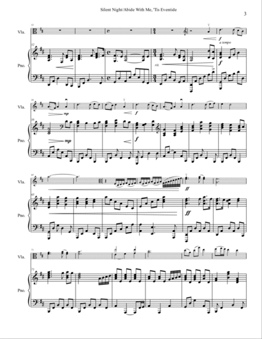 Abide With Me, 'Tis Eventide/Silent Night Piano scores gallery preview page 3