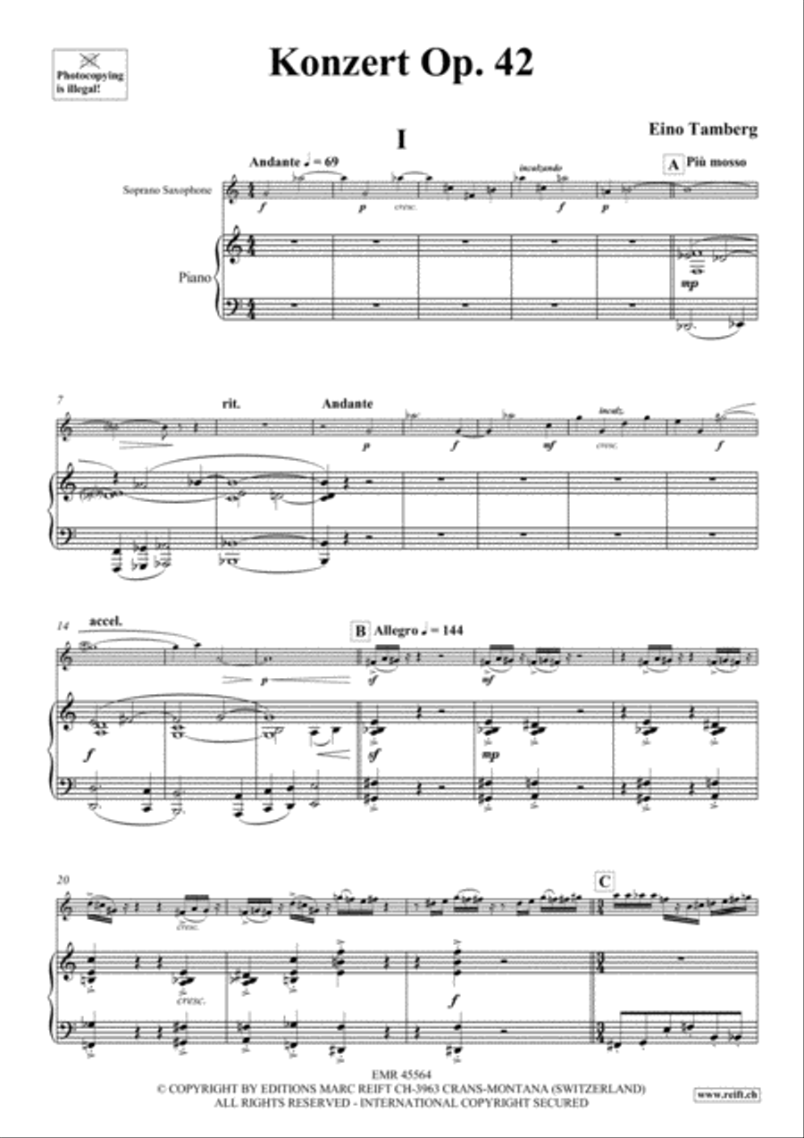 Konzert Op. 42 Soprano Saxophone scores gallery preview page 4