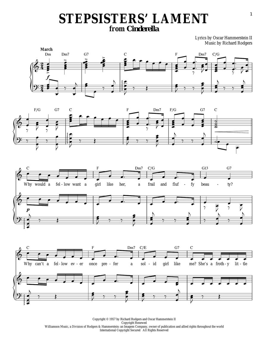 Stepsisters' Lament Piano, Vocal scores gallery preview page 1