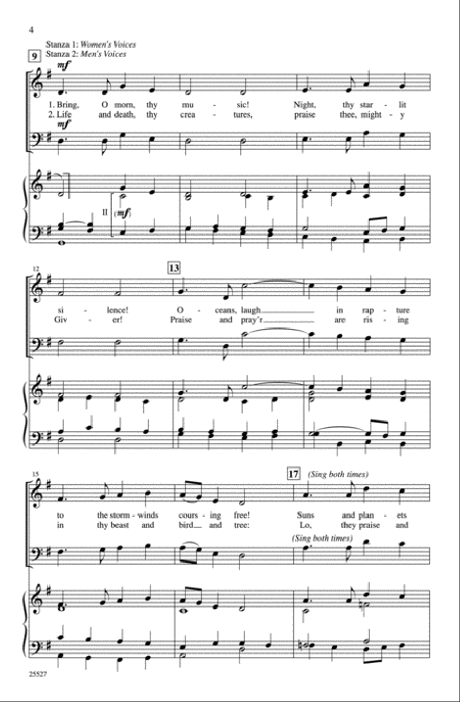 Bring, O Morn, Thy Music! 4-Part scores gallery preview page 4