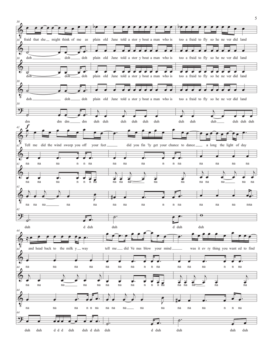 Drops Of Jupiter (Tell Me) 4-Part scores gallery preview page 5