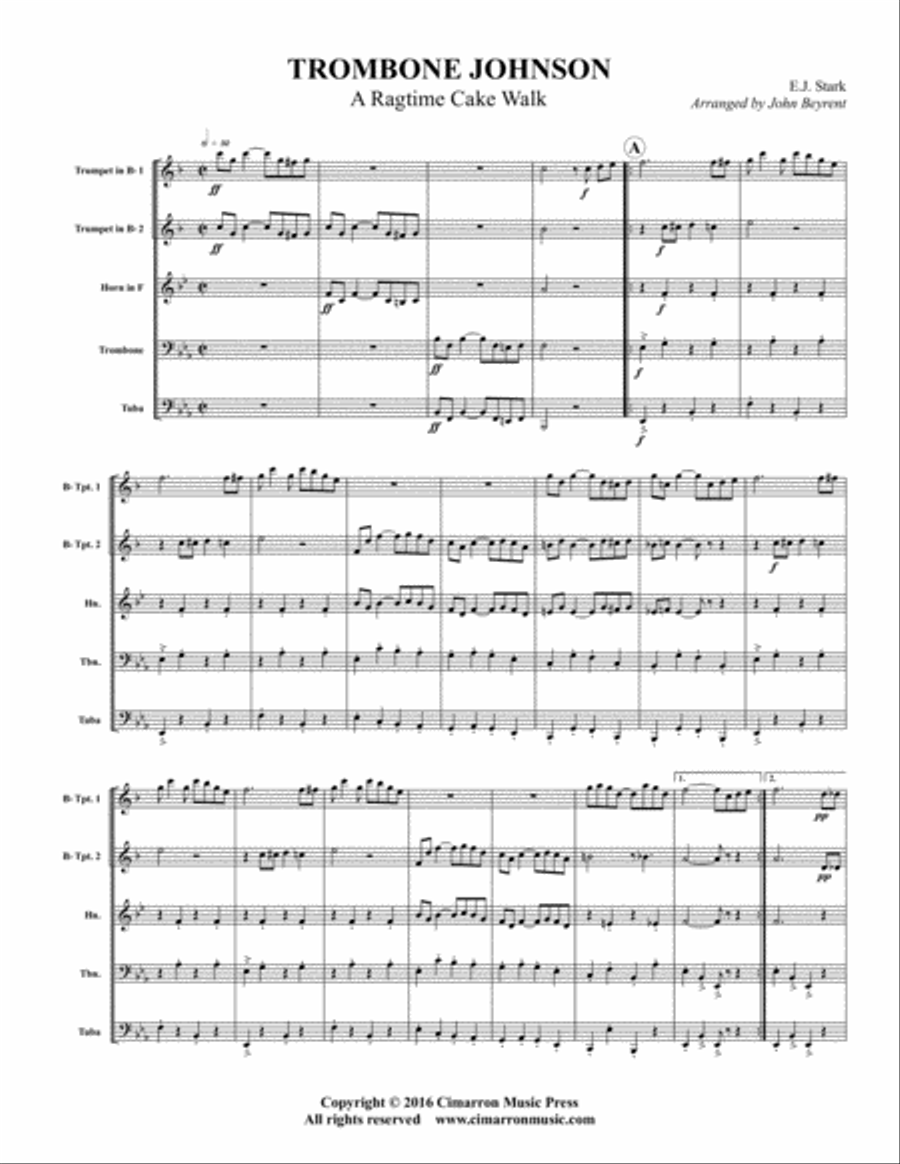 Trombone Johnson Brass Quintet scores gallery preview page 2