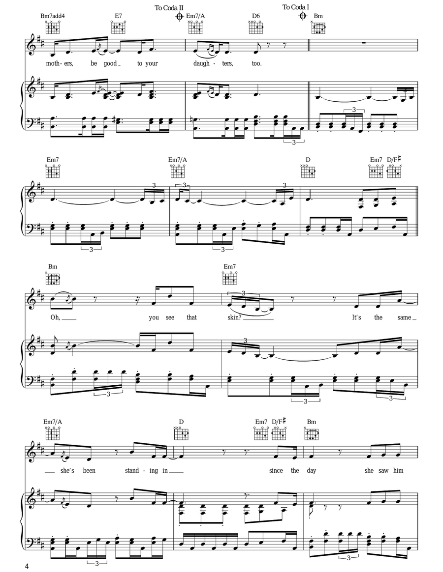 Daughters Piano, Vocal, Guitar scores gallery preview page 4