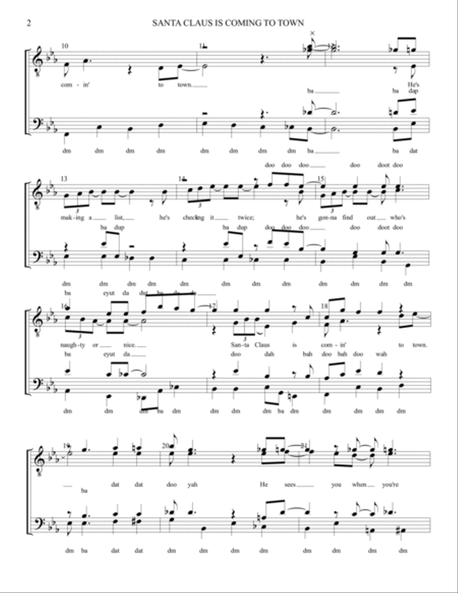 Santa Claus Is Comin' To Town TTBB scores gallery preview page 2