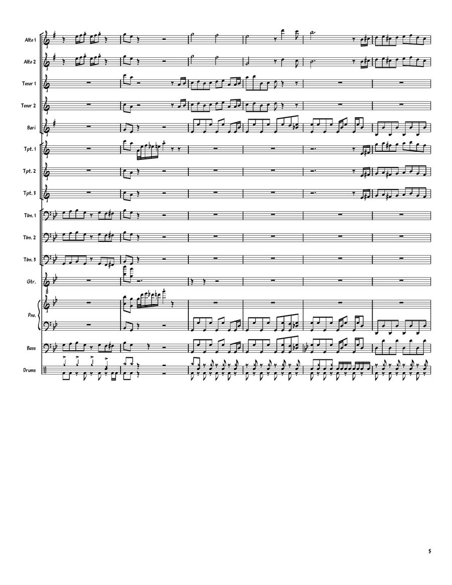Sono Chino Sadame Sono Chino Sadame Jazz Ensemble scores gallery preview page 5