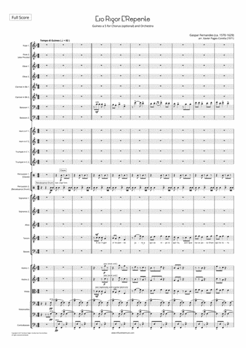 Fernandes: Eso Rigor E'Repente for Chorus (optional) and Orchestra (Full Score) image number null
