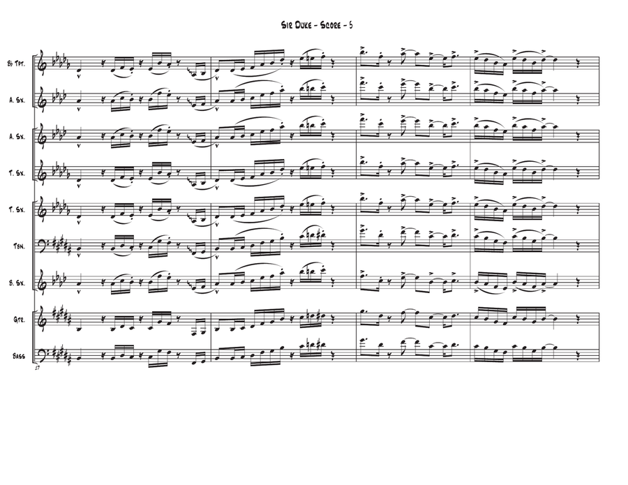 Sir Duke Tenor Saxophone scores gallery preview page 5
