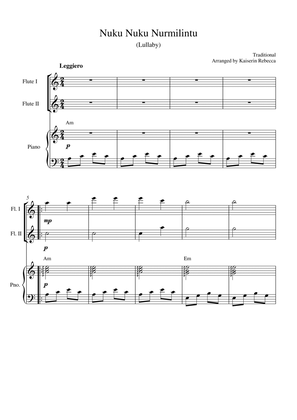 Nuku Nuku Nurmilintu (Lullaby) (for flute duet and piano accompaniment)