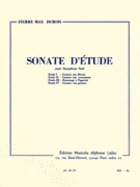 Sonate D'etude (saxophone Solo)