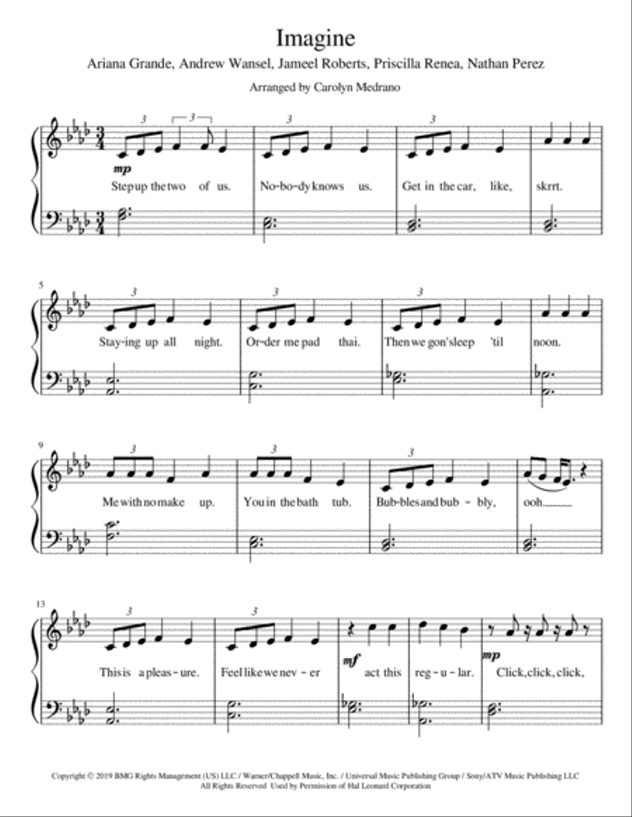 Imagine Imagine Piano Solo scores gallery preview page 1