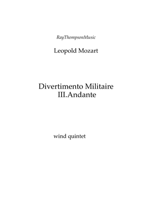 Book cover for Divertimento Militaire (Military Divertimento in D) Mvt. III Andante - wind quintet