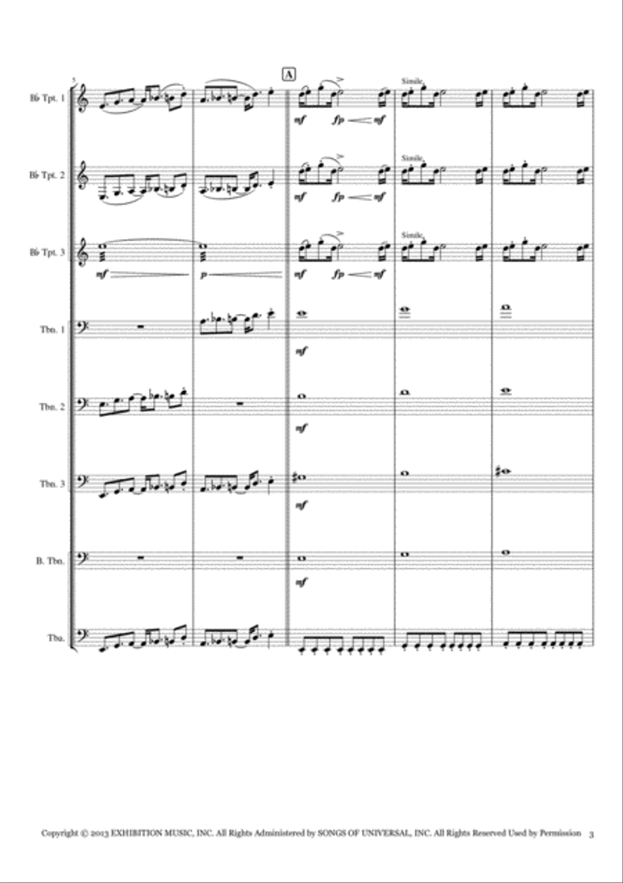 Brooklyn Nine-nine (theme) Brass Ensemble scores gallery preview page 3