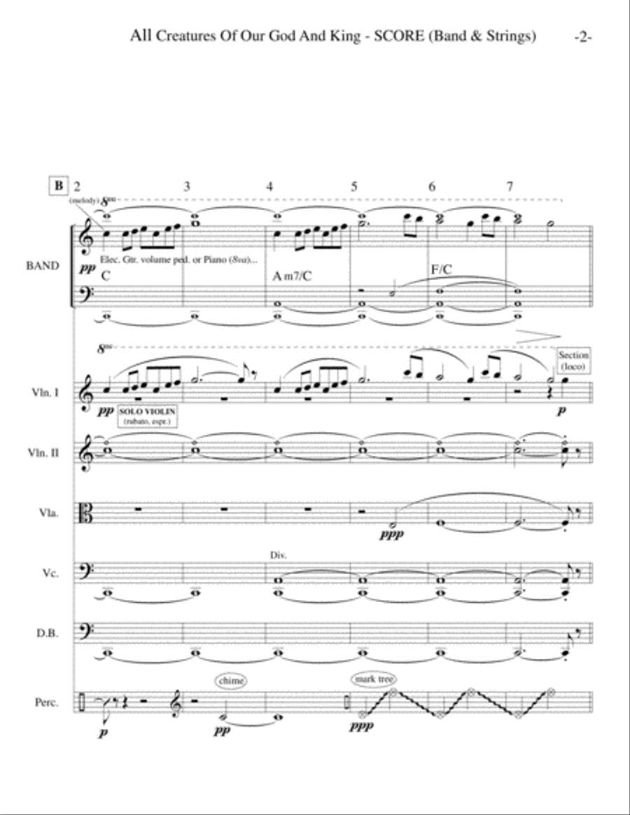All Creatures of Our God and King (Band & Strings) Jazz Ensemble scores gallery preview page 3