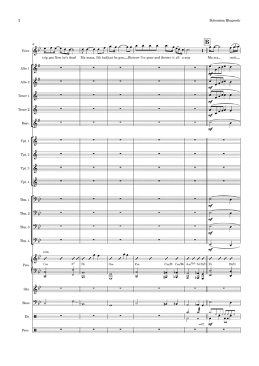 Bohemian Rhapsody Saxophone scores gallery preview page 2