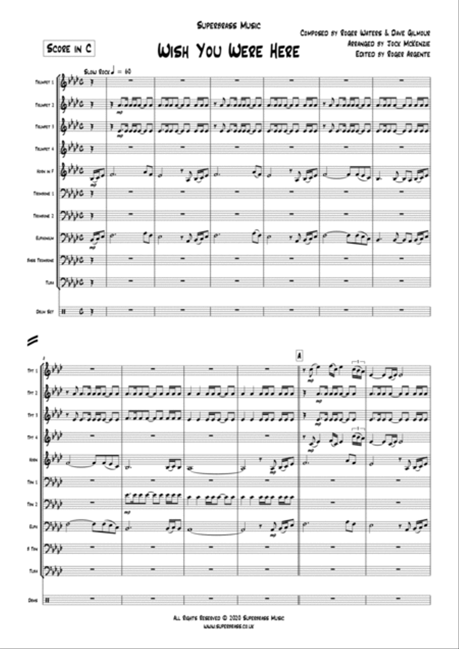 Wish You Were Here Euphonium scores gallery preview page 3