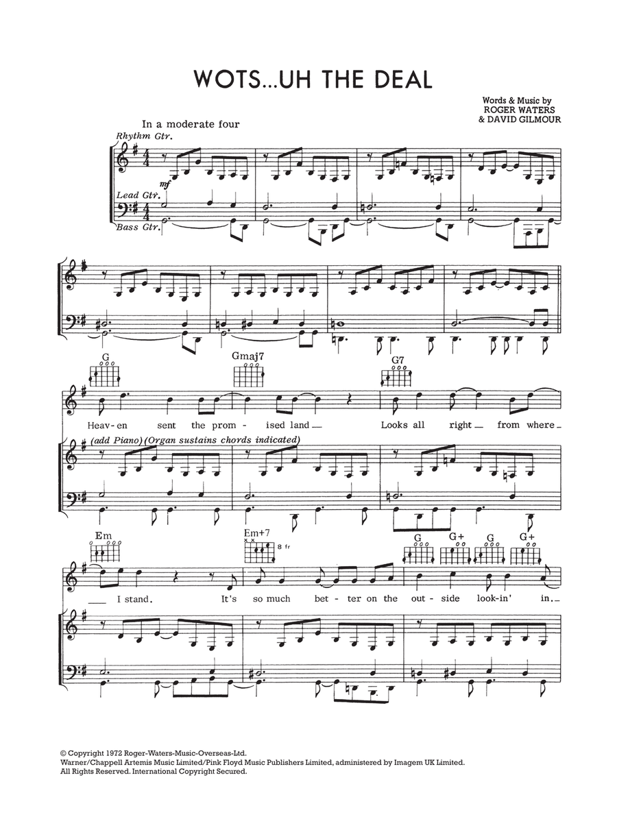 Wot's...Uh The Deal? Piano, Vocal scores gallery preview page 1