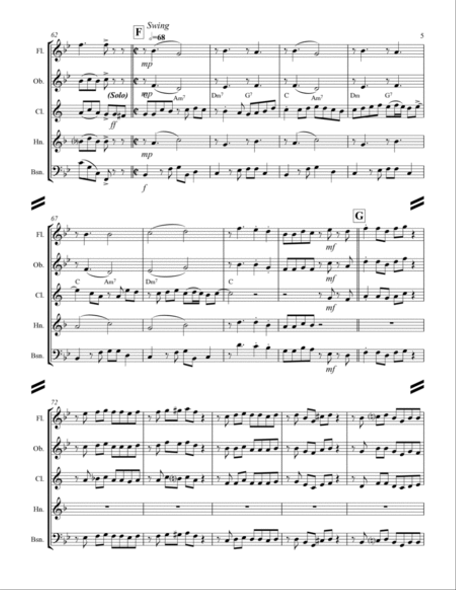 Blue Moon Blue Moon Woodwind Quintet scores gallery preview page 6